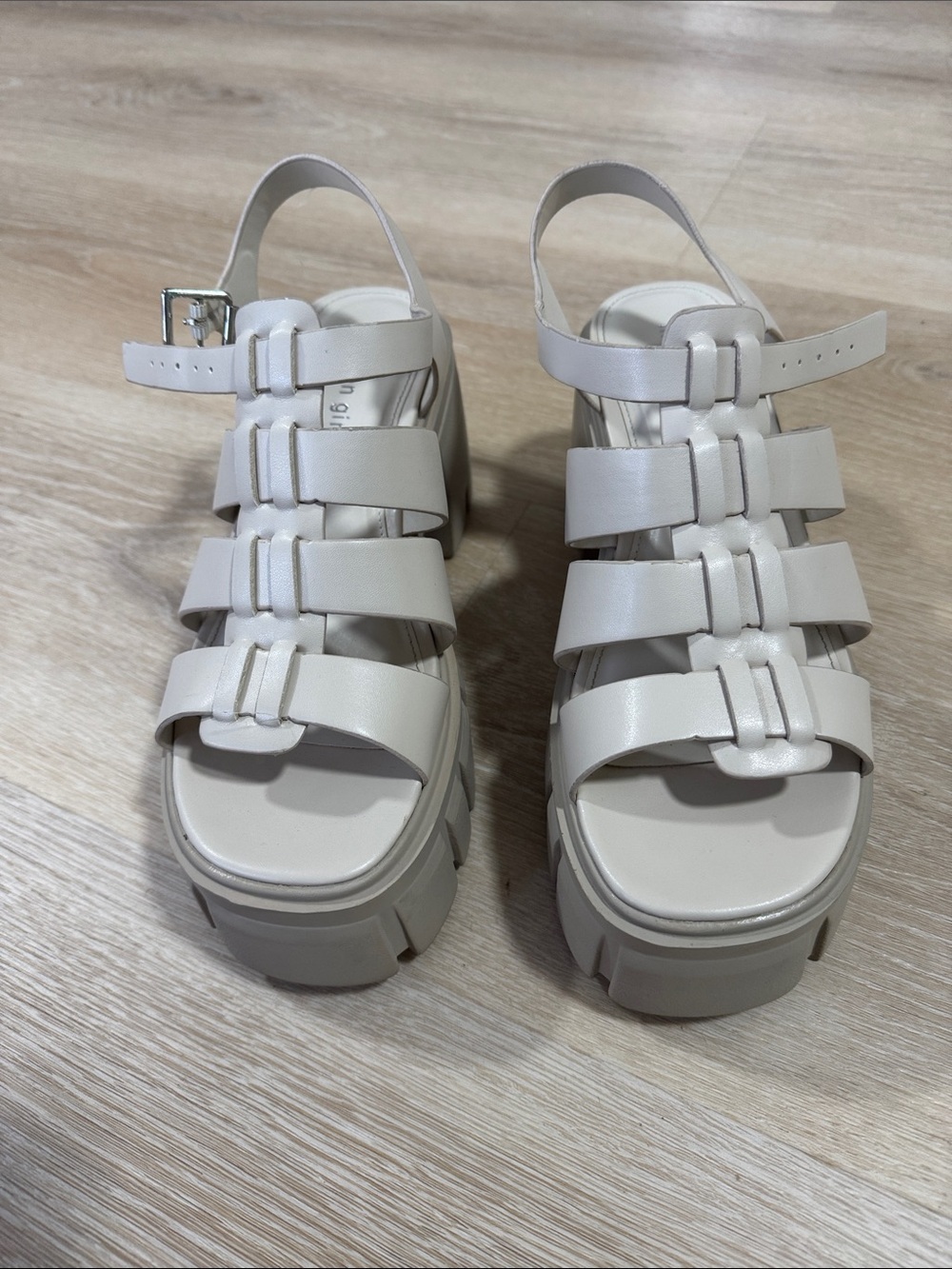 Madden Girl Beige Platform Sandals